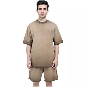 Conjunto Deportivo de Verano para Hombre de Alta Calidad, con Estampado de Malla, Manga Corta, Pantalones Cortos, Secado Rápido, Transpirable, 100% Algodón, Informal, de 2 Piezas - Product Image 3