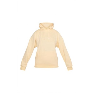 Otoño Invierno mujer Sudadera con capucha suave polar pulóver suelta ajuste amarillo claro sudadera Casual manga larga moda OEM ODM ropa - Product Image 4