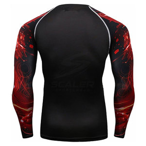 Rashguard de BJJ à manches longues pour hommes, idéal pour la course et l'entraînement en salle, protection UPF50+, tissu 260g, matière durable pour une liberté de mouvement athlétique totale - Product Image 4