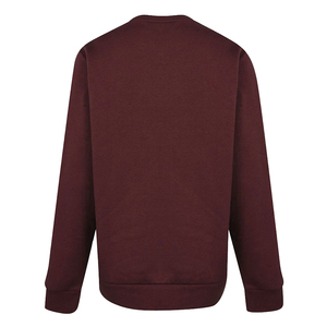 Sweat-shirt col rond bordeaux uni en mélange de coton tricoté, coupe classique, manches longues, respirant, séchage rapide, décontracté, anti-boulochage - Product Image 5