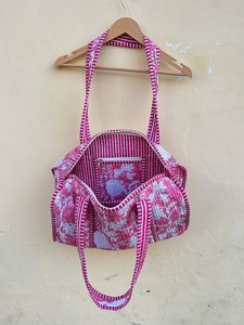 Bolso Tote Acolchado de Color Sólido Ligero al por Mayor, Bolso de Hombro de Algodón de Gran Capacidad para Mujer, Todas las Temporadas, VertexIndiaCorp - Product Image 2