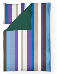 Ensemble de housse de couette à rayures mélange de coton et polyester multicolore doux et durable 1 housse de couette + 2 taies d'oreiller toutes les tailles disponibles - Product Image 3