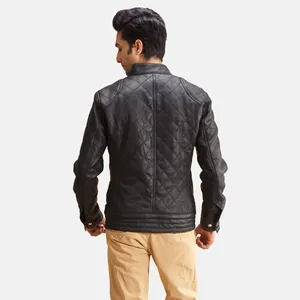 Chaqueta de Invierno para Hombre Sisa Apparels Henry, Acolchada, de Cuero Negro, con Cierre de Cremallera - Product Image 4