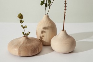 Vintage Antique Solid Wood Flower <b>Vase</b> Home Gift Handmade Wooden Home Decor for Gift Wood Flower <b>Vase</b> - Product Image 6