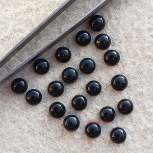 Onyx noir naturel, cabochon rond, pierre précieuse de 3 mm, pierre d'onyx en vrac, prix de gros, lot en vrac pour la fabrication de bijoux - Product Image 3