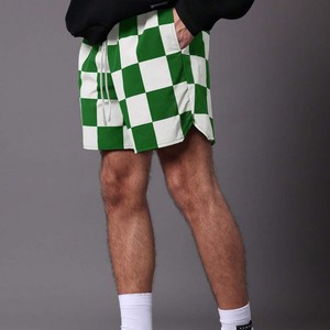 Luxury Brand Latest Design <b>Men's</b> Green White <b>Checkered</b> <b>Shorts</b> Mid Waist Drawstring Casual <b>Shorts</b> Breathable Polyester <b>Shorts</b> - Product Image 1