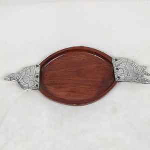 Plateau de service rectangulaire en bois d'acacia avec poignées, qualité alimentaire, écologique, pour cuisine et restaurant - Product Image 1