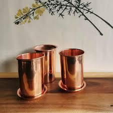 Indian Copper Glass Tumbler Traditional Ayurvedic Drinking Water Cup Metal <b>Drinkware</b> - Product Image 4