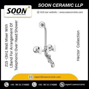 ก๊อกน้ำเซรามิก Soon Ceramic 215 แบบติดผนัง 3-in-1 สแตนเลส พร้อมก้านงอแบบ L และ 3 หัวจ่ายน้ำ สำหรับใช้ในห้องน้ำ - Product Image 3