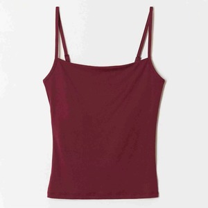 Débardeur pour femme à col carré et bretelles spaghetti, couleur unie, minimaliste, en coton tricoté et élasthanne, respirant, décontracté, pour l'été - Product Image 2