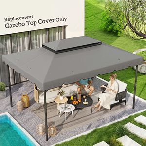 13FT X 10FT Gray Replacement <b>Canopy</b> for Model 84C 101 or 84C 144 Gazebo 101 or 144 with Double Vented <b>Roof</b> (TOP ONLY) - Product Image 2