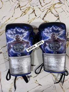 ถุงมือชกมวยสั่งทำพิเศษ No Boxing No Life สำหรับฝึกซ้อมและแข่งขัน ทำจากหนังวัวแท้ กันลื่น ระบายความชื้นได้ดี แบบผูกเชือก - Product Image 3