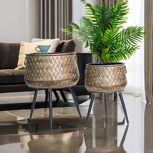 Florero de Metal de hierro de alta calidad para sala de estar, maceta, decoración personalizada para el hogar, Decoración de mesa decorativa, Hotel hecho en La India - Product Image 3