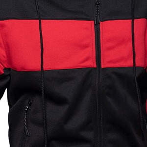 Ensemble de survêtements pour hommes, couleur noir et rouge, ensemble de survêtements à capuche, fermeture éclair intégrale, poches latérales, vêtements décontractés sportifs, automne - Product Image 5