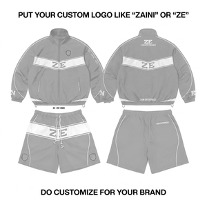 ZAINI Premium Casual Men's Winter Solid <b>Knitted</b> Polyester Taslon Windbreaker Short <b>Set</b> Red Contrast Panel Screen Print Front - Product Image 1