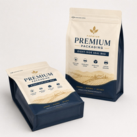 Sachet de café à fond plat de 500g imprimé sur mesure avec valve de dégazage, languette de tirage, fermeture éclair et doublure en aluminium, scellé sur huit côtés