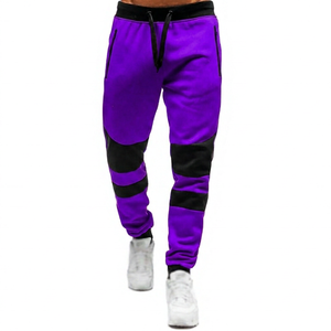 Pantalon de survêtement mi-long léger pour homme, 100 % coton, coloris rouge et noir, taille élastique avec cordon de serrage, poches latérales, style décontracté - Product Image 3