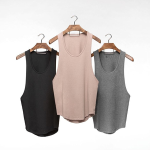 Débardeur de sport respirant en Spandex/Polyester pour hommes, séchage rapide, couleur unie, logo frontal, idéal pour la course et l'entraînement (vente en gros) - Product Image 1