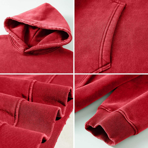 Pull-over d'hiver personnalisé avec logo OEM, haute qualité, épaules tombantes, en molleton, effet vieilli, coupe oversize, délavé à l'acide, uni, 100% coton - Product Image 3