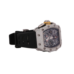 นาฬิกา RM นาฬิกาโรงงานผลิตอัตโนมัติหรูหรากลไกเพชรโมอิสธุรกิจโบราณทำจากสเตนเลสสตีลหน้าปัดโครงกระดูกหนังฮิปฮอป - Product Image 3