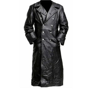 Veste en cuir décontractée pour homme, en similicuir PU, coupe ajustée, coupe-vent, double boutonnage, col montant, manches longues, doublure en soie, pour l'automne - Product Image 4