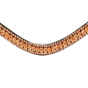 Équipement de course équestre pour chevaux chaîne diamante faite à la main en cristaux bande de front de cheval en cuir fantaisie pour bride au prix de gros - Product Image 5