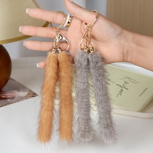 Llavero de Cola de Visón Natural Realista, Colgante para Llaves de Coche, Accesorios para Bolsos y Mochilas - Product Image 1