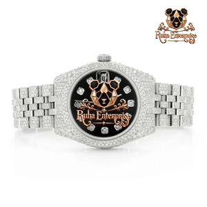 Relojes de Pulsera de Lujo con Diamantes de Moissanita y Acero Inoxidable Personalizados al por Mayor, Movimiento de Cuarzo, Estilo Hip Hop - Product Image 1