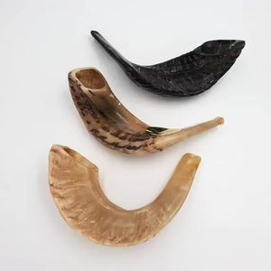 Shofar artisanal personnalisé en corne de bélier, instrument sonore religieux et cérémoniel, finition naturelle, décoratif, objet de collection élégant - Product Image 3