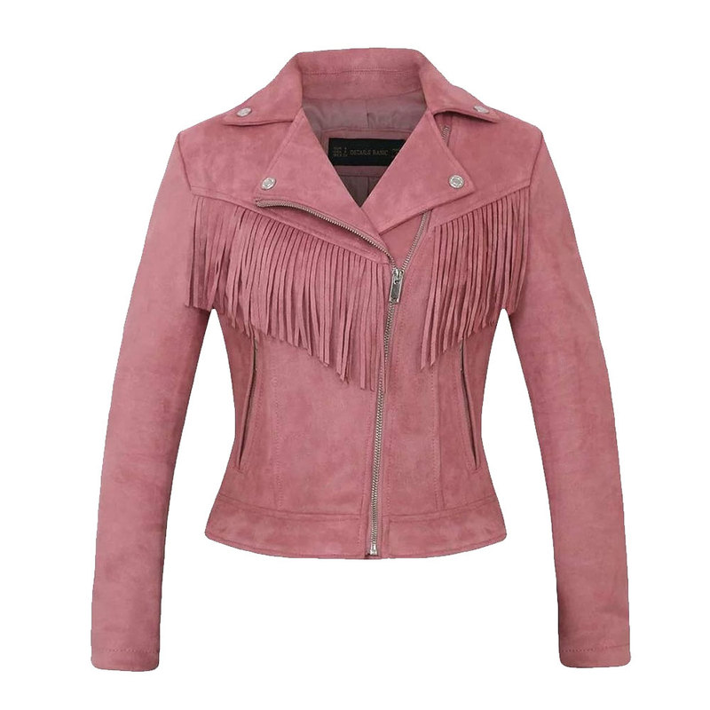 ladies leather jacket faux leather casual