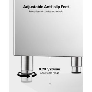 Contenitore per Ghiaccio in Acciaio Inox per Cucine Commerciali, Capacità 250 LBS, Regolabile e Antiscivolo - Product Image 4