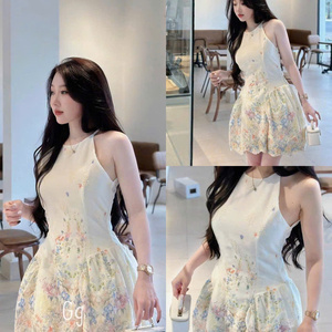 Sexy <b>Mini</b> Freesize Women's Elegant Simple Solid Washable Maxi Dress Comfort Casual Formal Natural Waistline for Silk Polo Neck - Product Image 3