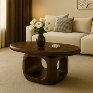 Table basse en bois de luxe d'art contemporain, design sculptural moderne pour salon, meubles de décoration de style moderne faits à la main - Product Image 2