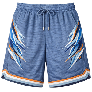 Pantalones cortos deportivos de malla de verano para hombre, pantalones cortos informales holgados para entrenamiento en el gimnasio, pantalones para correr y fitness, cintura elástica, secado rápido - Product Image 1