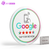 Carte NFC Google Review Mini Tag personnalisée avec logo, en PVC intelligent à bande magnétique 860-960 MHz, pour la collecte de commentaires clients