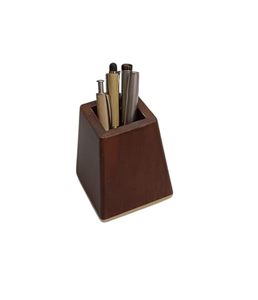 Portalápices de madera de grano liso, organizador de escritorio artesanal para oficinas modernas de Tradebyd - Product Image 1