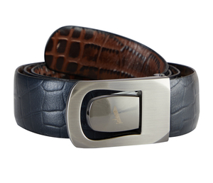 Black Automatic Buckle Leather <b>Belt</b> Slide Fastener Smooth Men Plain Sash Straps Business PU Leather <b>Belts</b> - Product Image 5