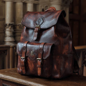 Sacs à dos souples en cuir véritable avec GPS, sacs à dos de voyage pour ordinateur portable, sacs à dos d'école unisexes de grande taille pour garçons - Product Image 3