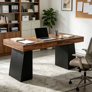 Escritorio Ejecutivo Moderno de Mediados de Siglo, Escritorio para Gerentes de Oficina con Almacenamiento en Cajones para Estaciones de Trabajo, Edificios de Oficinas y Hoteles - Product Image 4