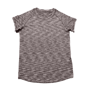 Camiseta de Manga Corta para Hombre, Color Gris Jaspeado, Cuello Redondo, Corte Regular, Manga Raglán, Tejido de Punto, 100% Poliéster, Secado Rápido, Color Sólido, Estilo Casual - Product Image 4