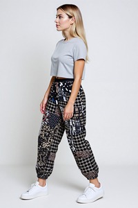 Pantalones Harem Boho con Parches y Bolsillos, Pantalones de Yoga Hippie para Mujer, Pantalones de Salón Bohemios Coloridos, Unisex, Rayón - Product Image 5