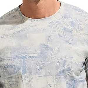 <b>Men's</b> Short Sleeve O-Neck T-Shirt With Abstract Print Slim Fit Breathable Knitted Polyester Casual Wear - Product Image 5