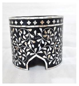 Offre Spéciale Ramadan Eid cadeau vadrouille incrustation support à gâteau avec pot acrylique 3 pièces ensemble vadrouille couvercle en bois nacre par artisanat de qualité - Product Image 5