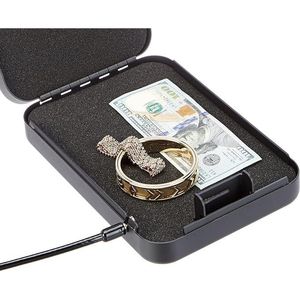 Cassetta di Sicurezza Portatile Basics con Combinazione, Piccola Custodia Sicura con Codice per Dormitorio Universitario, Casa, Grandi Scatole per Documenti BL - Product Image 2