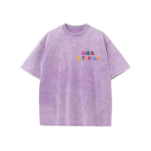 เสื้อยืดโอเวอร์ไซส์สไตล์ไฮสตรีทสำหรับผู้ชาย ผ้าฝ้าย 100% เป็นมิตรกับสิ่งแวดล้อม เนื้อผ้าหนา 300 กรัม แบบเรียบ ไม่เป็นขุย ระบายอากาศได้ดี - Product Image 1