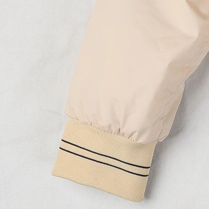 Blouson bomber beige pour homme, décontracté, avec fermeture éclair, col montant, coupe classique, en polyester, pour l'automne - Product Image 4