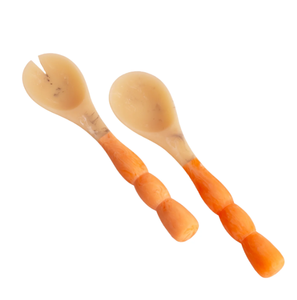 LMB Resin Salad Server Set Handmade Dishwasher Safe Eco Friendly <b>Mirror</b> Polish <b>Plastic</b> Handles Modern Serving Tools Home - Product Image 2