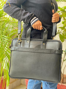 Nouveau véritable fait à la main véritable Crunch cuir bref ordinateur portable sac de messager étui pour ordinateur portable porte-fichier bureau utilisation sac ordinateur portable sacs à bandoulière - Product Image 4