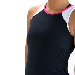 Uniforme de tenis sin mangas para mujer, vestido deportivo de tela ligera y elástica para partidos diarios, práctica y entrenamiento. - Product Image 4