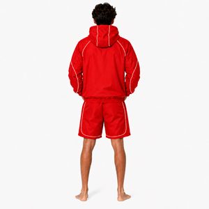 OEM Blank <b>Men</b> <b>Summer</b> Windbreaker Shorts Set Reflective Stripe Hooded <b>Jacket</b> Running Jogging Suit Breathable Streetwear Premium - Product Image 5